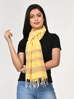 ArtEastri - Yellow Red Cotton Jamdani Stole