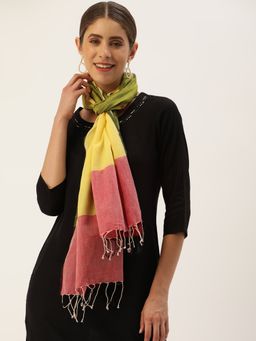 ArtEastri - Red Yellow Cotton Jamdani Stole