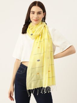 ArtEastri - Yellow & Blue Cotton Jamdani Stole