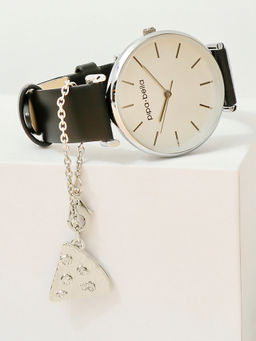 Pipa Bella by Nykaa Fashion - Silver-Plated Pizza Watch Charm