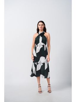 House of Varada - Green Abstract Tie-Back Elegance