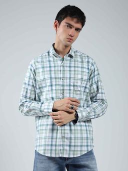 Monte Carlo - Men's Check Green Collar Neck Full Sleeve Shirt