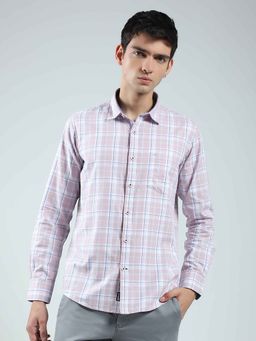 Monte Carlo - Men's Check Pink Collar Neck Full Sleeve Shirt