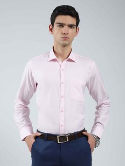 Monte Carlo - Men's Solid Pink Collar Neck Full Sleeve Shirt