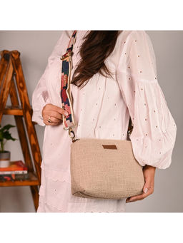 Visual Echoes - Boho Beige Crossbody Sling Bag