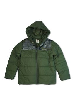 Bodycare - Boys Polyester Quilted Jacket Full Sleeves Hooded Green