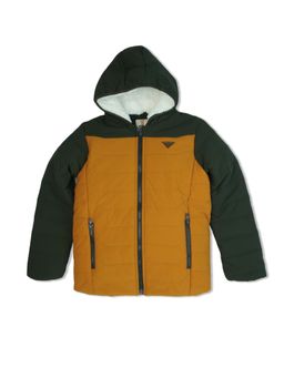Bodycare - Boys Polyester Quilted Jacket Full Sleeves Hooded Mustard
