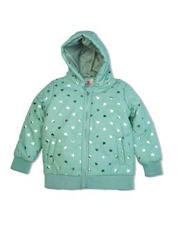 Bodycare - Girls Polyester Quilted Wintercoat Full Sleeves Hooded Green