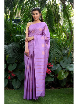 Beatitude - Lavender Kota Handwoven Banswara Silk Saree with Unstitched Blouse