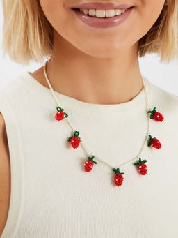 Accessorize London - Women Multi-Colour Strawberry Beaded Pearl Necklace