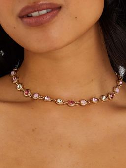 Accessorize London - Women Multi Color Eclectic Gem Collar Necklace