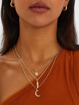 Accessorize London - Women Gold Celestial Layered Necklace
