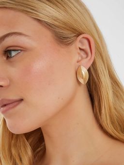 Accessorize London - Women Gold Textured Diamond Stud