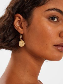Accessorize London - Women Gold Coin Hoop Earrings