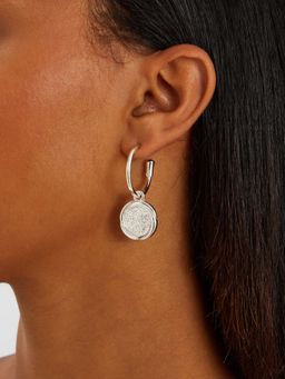 Accessorize London - Women Silver Coin Hoop Earrings