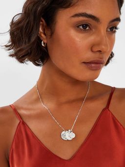 Accessorize London - Women Silver Coin Necklace