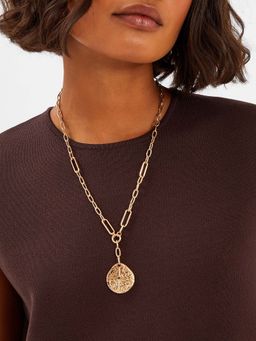 Accessorize London - Women Gold Coin Large Chain Necklace