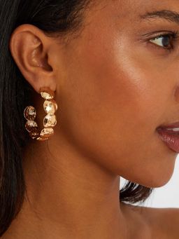 Accessorize London - Women Gold Scallop Hoop Earrings