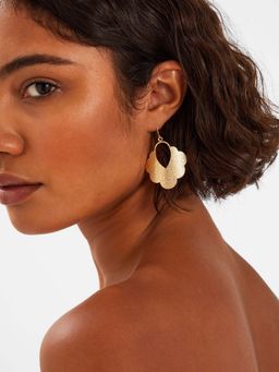 Accessorize London - Women Gold Textured Cloud Drop Earrings