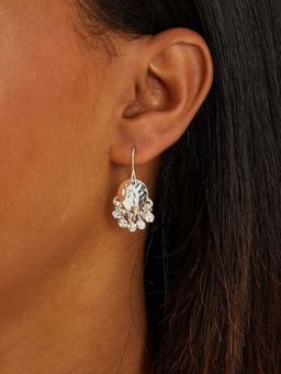 Accessorize London - Women Silver Small Hammered Disc Chandelier Earrings
