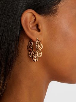 Accessorize London - Women Gold Filigree Hoop Drop Earrings