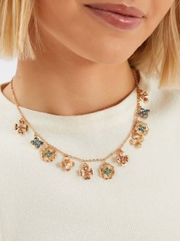 Accessorize London - Women Multi-Colour Clover Charm Necklace