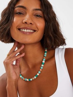 Accessorize London - Women Multi-Color Stones Beaded Round Necklace