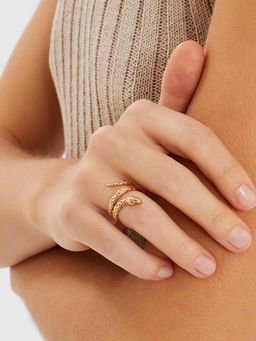 Accessorize London - Women Gold Snake Wrap Ring