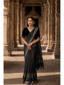 Anjaneya Sarees - Black Designer Banarasi Silk Kanjivaram Saree