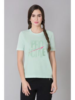 Van Heusen Woman Lingerie and Athleisure - Van Heusen Women Active Anti Odour & Round Neck T-Shirt - Green