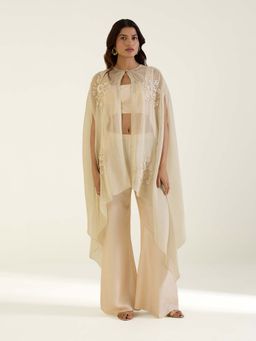 THREE-THREE - Ivory Nebula Top and Pant with Jacket Co-ord Set