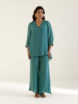 THREE-THREE - Sea Green Vesper Co-Ord Set