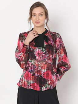 VERO MODA - Multi-Color Floral Pleated Top