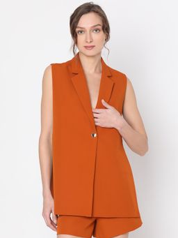 VERO MODA - Orange Solid Waistcoat