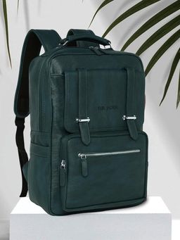 FUR JADEN - Vegan Leather Stylish 15.6 Inch Laptop Green Backpack (M)