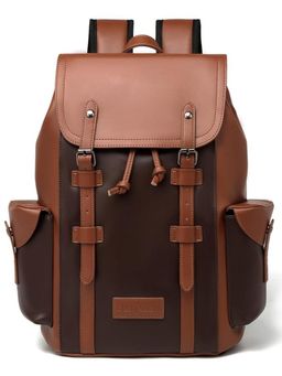 FUR JADEN - The Aviator 20L Vegan Leather Premium Brown Backpack (M)