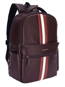 FUR JADEN - 15.6 Premium and Durable Vegan Leather Laptop Brown Backpack (M)