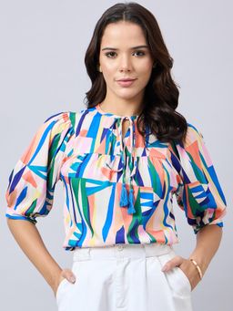 Style Quotient - Women Printed Tie-up Top