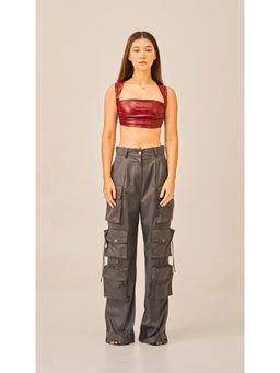 True West - Women Grey Multi-Cargo Pocket Trouser