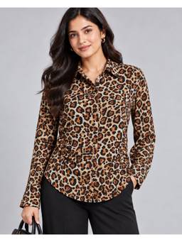 Twenty Dresses by Nykaa Fashion - Women Leopard Print Ruched Shirt