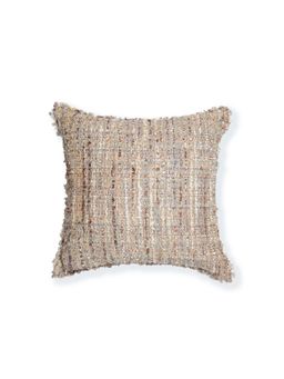 ONSETHOMES - Brown Square Handwoven Cotton Blend Cushion Cover