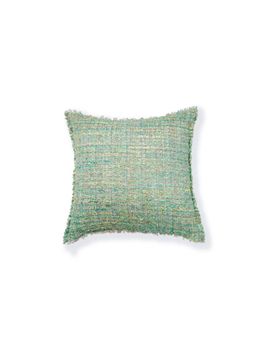 ONSETHOMES - Jade Green Square Handwoven Cotton Blend Cushion Cover (16 x 16 Inches)