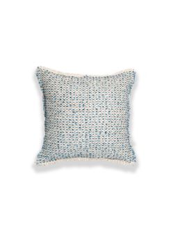 ONSETHOMES - Prussian Blue Square Handwoven Cotton Blend Cushion Cover