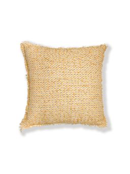 ONSETHOMES - Canary Yellow Square Handwoven Cotton Blend Cushion Cover