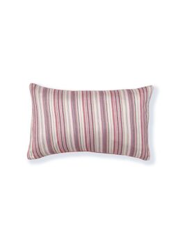 ONSETHOMES - Pink Handmade Striped Reversible Cushion Cover (12 x 20 inches)
