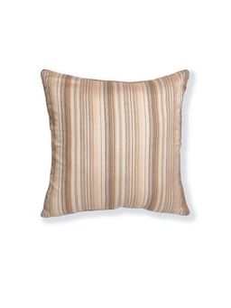ONSETHOMES - Beige Square Handmade Striped Reversible Cushion Cover (16 x 16 Inches)