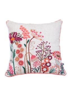 ONSETHOMES - Fuchsia Pink Embroidery Cotton Blend Cushion Cover