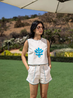 RUIAAN - Womens Zaya Embroidered Top and Shorts (Set of 2)