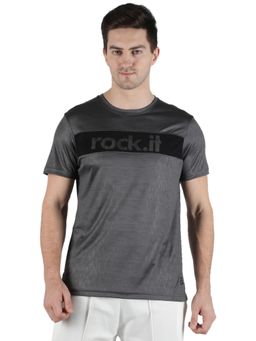 Rock.it - Men Grey Round Neck Regular Fit Half Sleeve T-Shirt