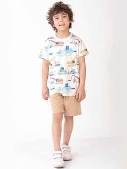 ANTHRILO - Multi-Color Printed T-Shirt and Shorts (Set of 2)